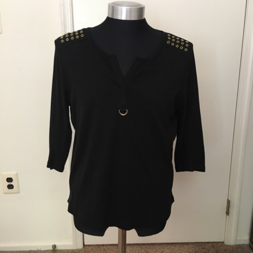 Jones embellished taj-neck top